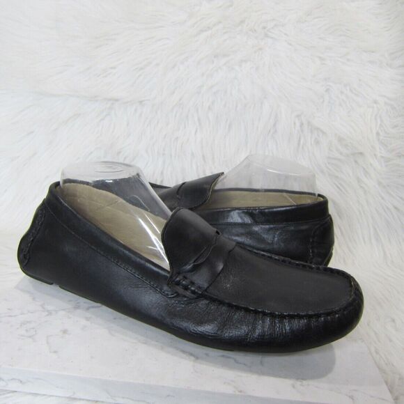 Stephan Bossi Black Leather Driving Moc Loafer Shoes Handmade Brazil size 10 M main image 7